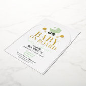 Gold Foil Baby à bord Douche Invitation Invitation (Rotation)