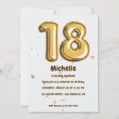 Gold Foil ballon en Confetti 18e verjaardag Kaart (Voorkant)