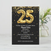 Gold Foil Ballons 25e anniversaire Invitation de f (Debout devant)