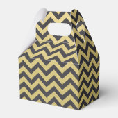 Gold Foil Black Chevron Pattern Bedankdoosjes (Achterkant)
