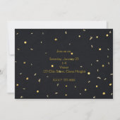 Gold Foil & Black Glam Invitations de fête d'anniv (Dos)