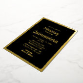 Gold Foil Black Quinceañera Photo Invitation (Rotation)