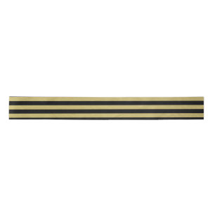 Gold Foil Black Stripes Pattern Lint