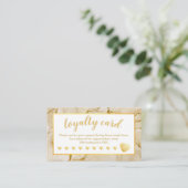Gold Foil Blush Brown Salon Loyalty Card (Staand voorkant)