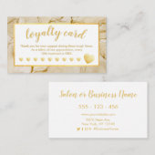 Gold Foil Blush Brown Salon Loyalty Card (Voorkant / Achterkant)
