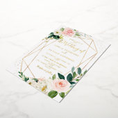 GOLD FOIL Blush Floral Wedding Folie Uitnodiging (Gedraaid)