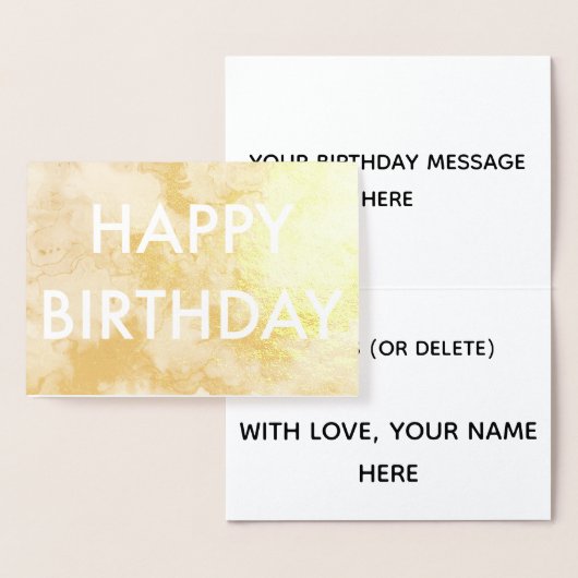 Gold Foil Bonne carte d'anniversaire (Affichage)