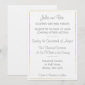 Gold Foil Border Huwelijksuitnodiging Kaart (Voorkant / Achterkant)