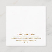 Gold Foil Brown Beige op maat gesneden Vierkante Visitekaartje (Achterkant)