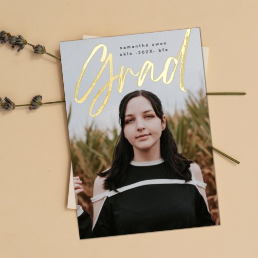 Gold Foil Brush Afstudeerder Moderne aankondiging 