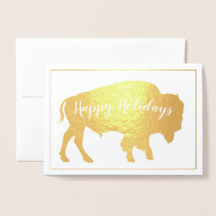 Gold Foil Buffalo Vakantie Thoreau Quote Folie Kaarten