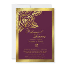 Gold Foil Burgundy Rozen repetitie Dinner