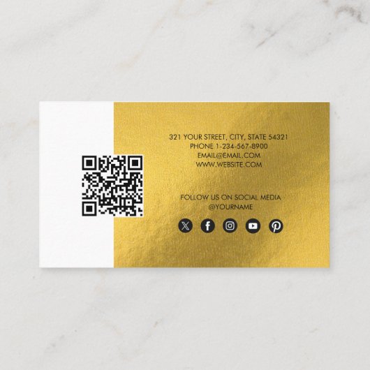 Gold Foil Business Référer Une Carte De Référence (Dos)
