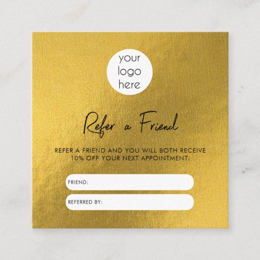 Gold Foil Business Référer Une Carte De Référence  (Devant)