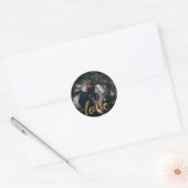 Gold Foil Calligraphic Script Love Custom Photo Ronde Sticker (Envelop)