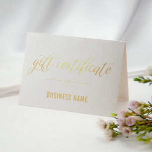 Gold Foil Calligraphy Cadeaubon Folie Kaarten