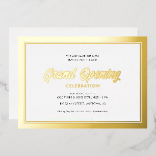 Gold Foil Calligraphy Grand Opening Folie Uitnodiging