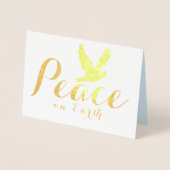 Gold Foil Christmas Peace Dove Kaart (Voorkant)