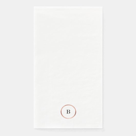 Gold Foil Circle Monogram Weddenschap Servet (Voorkant)