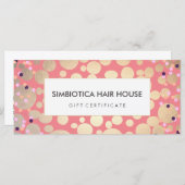 Gold Foil Circles Confetti Cadeaubon Roze (Voorkant / Achterkant)