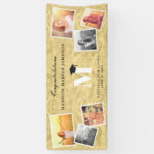 Gold Foil Classic Monogram 6 Foto Chic Afstudeerde Spandoek (Verticaal)