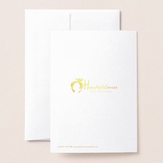 Gold Foil Classic Seasons Salutation Carte de vaca (Derrière avec enveloppe)