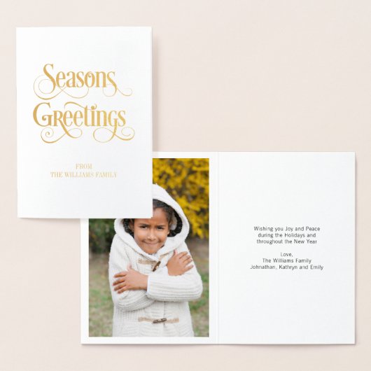 Gold Foil Classic Seasons Salutation Carte de vaca (Affichage)