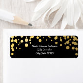 Gold Foil Confetti Élégant Étiquette de adresse no (En situation)