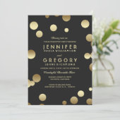 Gold Foil Confetti Engagement Party Kaart (Staand voorkant)