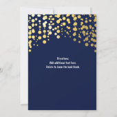 Gold Foil Confetti Marine Faire-part de mariage bl (Dos)