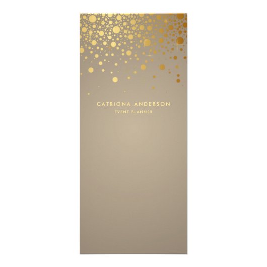 Gold Foil Confetti Moderne Business Rack Kaart (Voorkant)