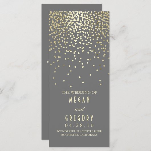 Gold Foil Confetti Programmes de mariage (Devant / Derrière)