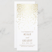 Gold Foil Confetti Programmes de mariage blanc (Devant / Derrière)