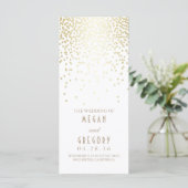 Gold Foil Confetti Programmes de mariage blanc (Debout devant)