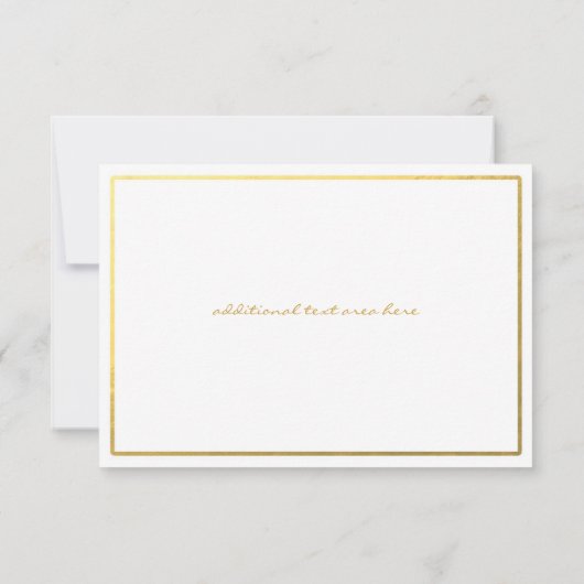 Gold Foil Confetti RSVP Mariage invitation par car (Dos)