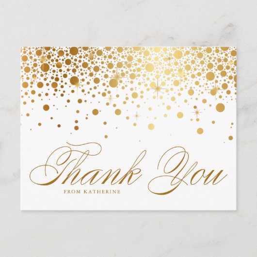 Gold Foil Confetti Stippen Bedankt Briefkaart (Voorkant)