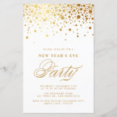 Gold Foil Confetti - Uitnodiging voor Eve-partij n (Voorkant)