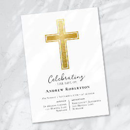 Gold Foil Cross begrafenis Kaart