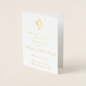 Gold Foil Cross Invitation Folie Kaarten (Voorkant)