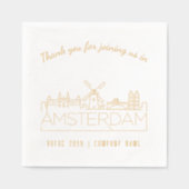 Gold Foil Custom Amsterdam Corporate Event Napkins (Recto)