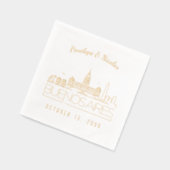 Gold Foil Custom Buenos Aires Mariage Napkins (Gauche)