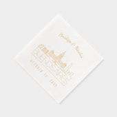 Gold Foil Custom Buenos Aires Mariage Napkins (Droite)