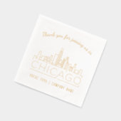 Gold Foil Custom Chicago Corporate Event Napkins (Gauche)