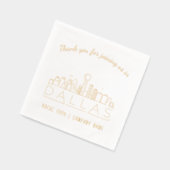 Gold Foil Custom Dallas Corporate Event Napkins (Gauche)