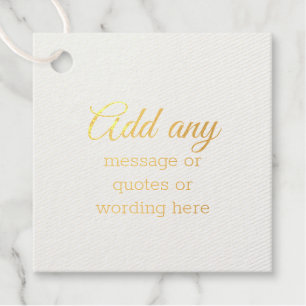 Gold Foil CUSTOM Plain Elegant White Bedankjes Labels