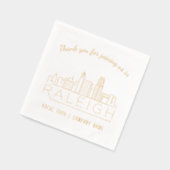 Gold Foil Custom Raleigh Corporate Event Napkins (Gauche)