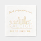 Gold Foil Custom Raleigh Corporate Event Napkins (Recto)