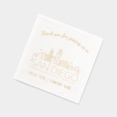 Gold Foil Custom San Diego Show & Event Napkins (Gauche)
