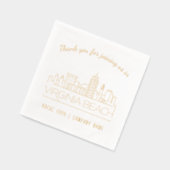 Gold Foil Custom Virginia Beach Event Napkins (Gauche)