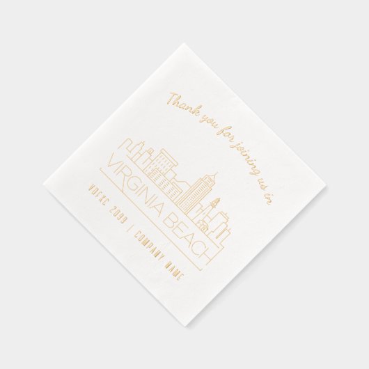 Gold Foil Custom Virginia Beach Event servetten (Rechts)